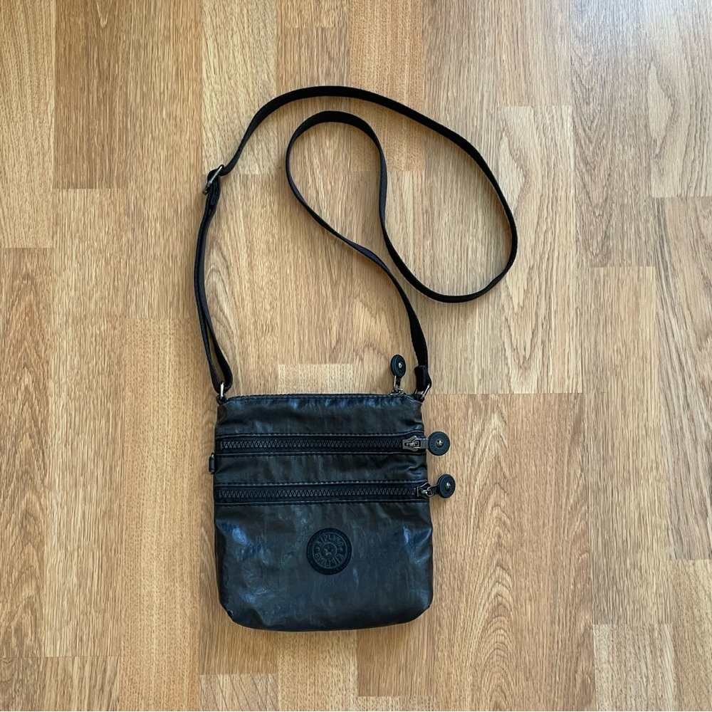 Kipling Black Coated Cotton Crossbody Bag FLAW